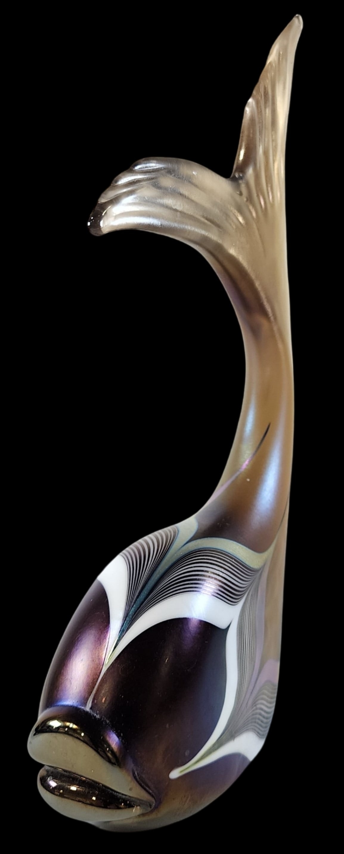 Stuart Abelman | Vintage STUART ABELMAN Art Glass Pulled Feather Design ...