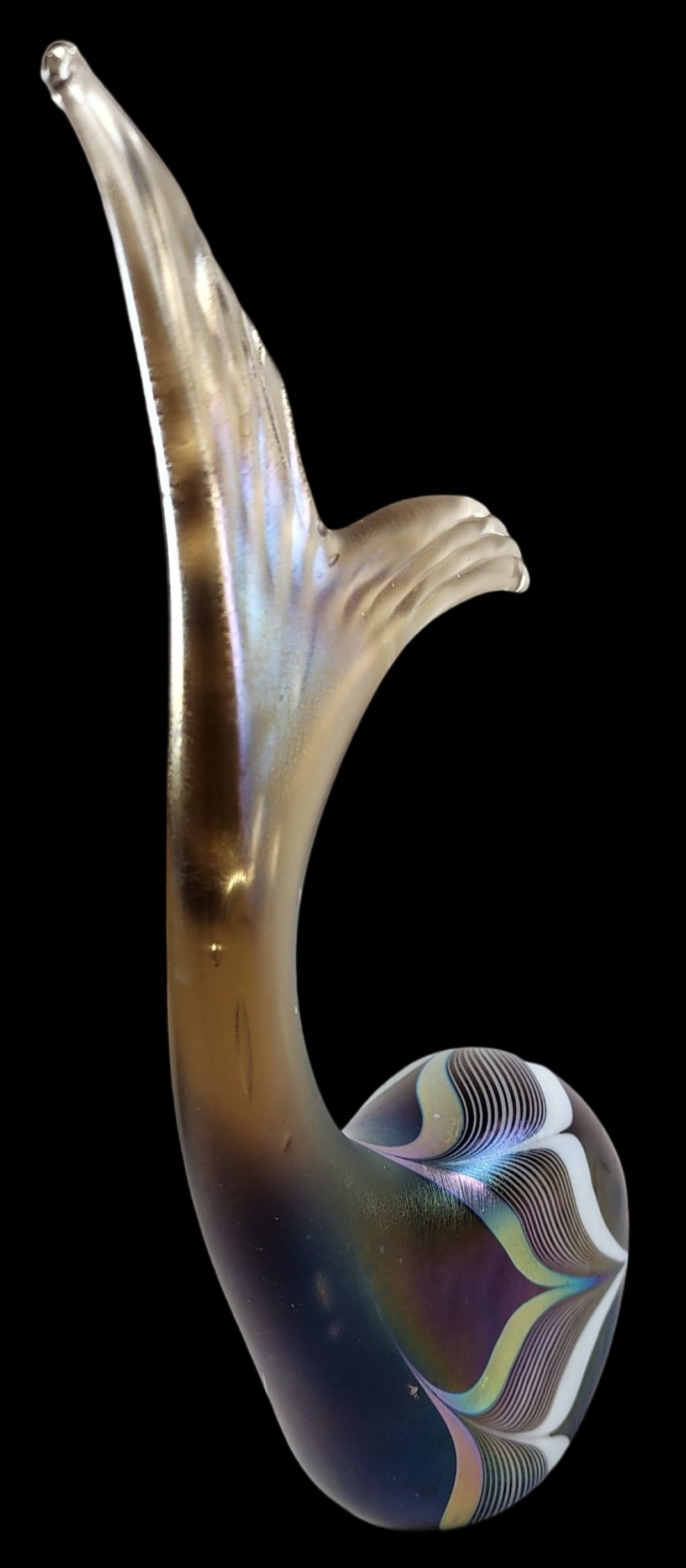 Stuart Abelman | Vintage STUART ABELMAN Art Glass Pulled Feather Design ...