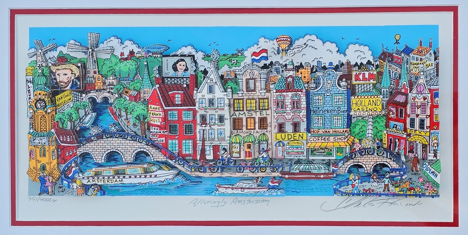 Charles Fazzino | Alluringly Amsterdam (1998) | MutualArt
