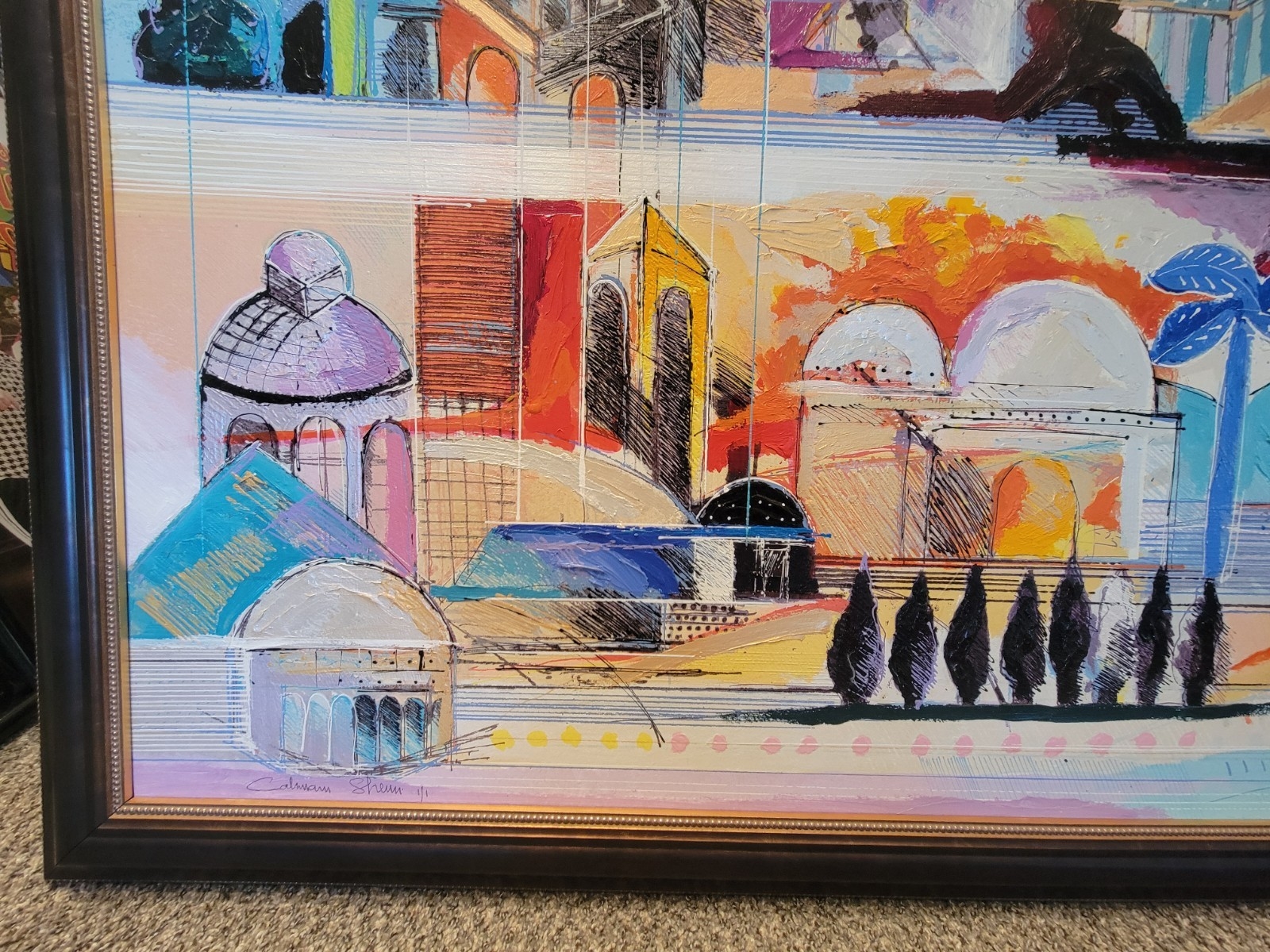 Calman Shemi | Original Painting by Calman Shemi signed, large 53.25 ...