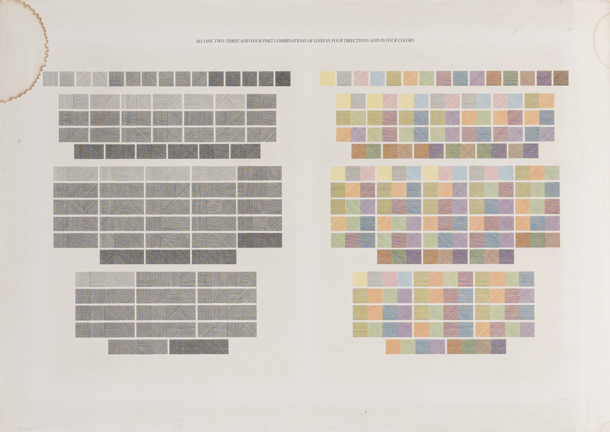 Sol LeWitt | All one two three and four part combinations of lines in ...