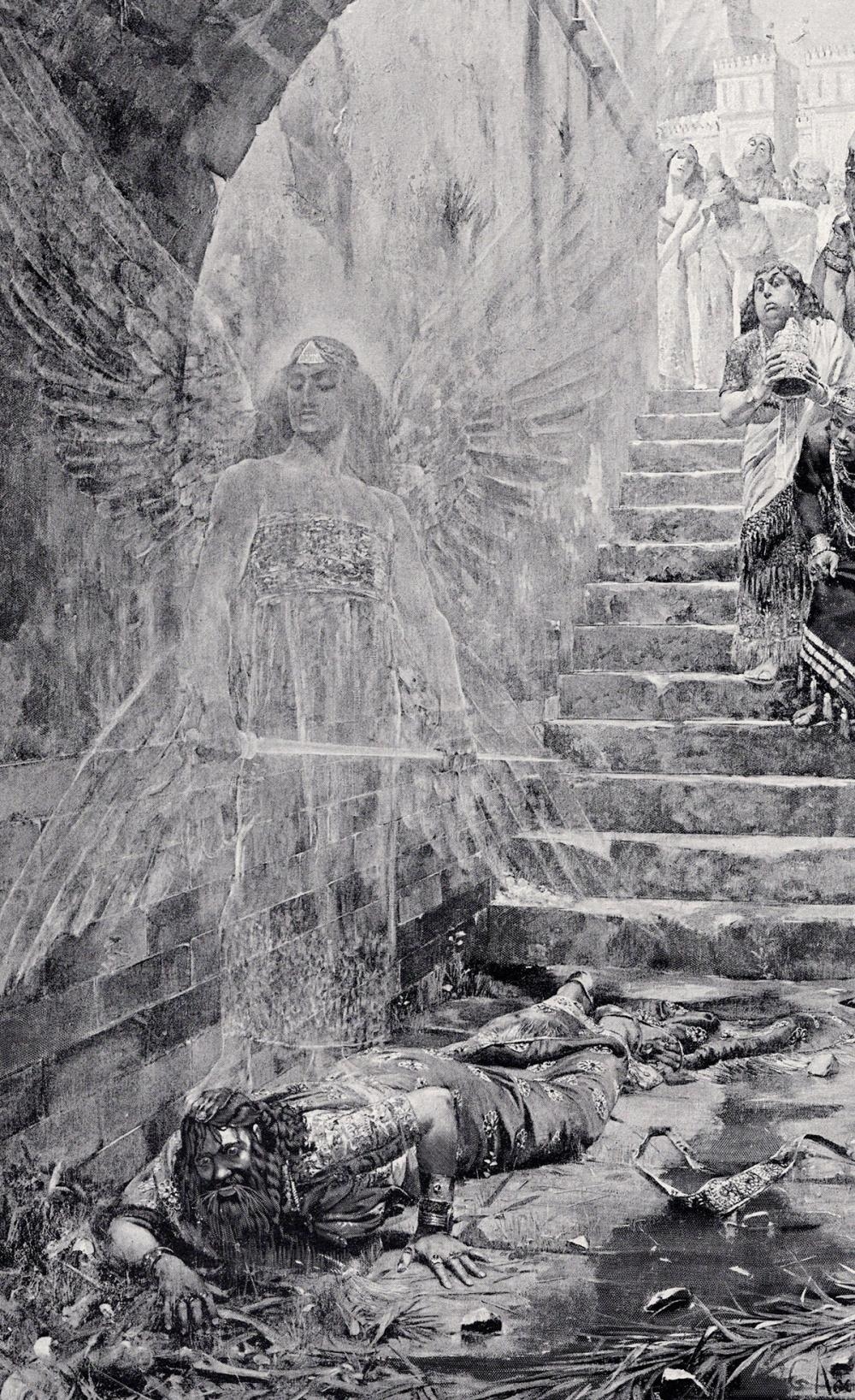 George Rochegrosse | Nebuchadnezzar and the Angel (1890) | MutualArt