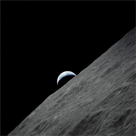 NASA | Spectacular crescent of the Earth rising above the lunar horizon ...