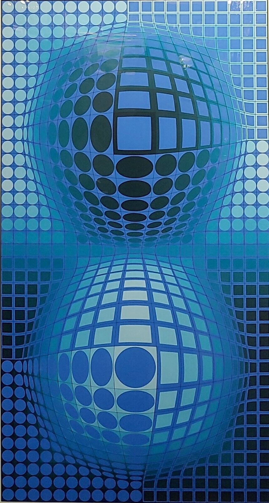 Victor Vasarely | Double Blue Spheres (1940) | MutualArt