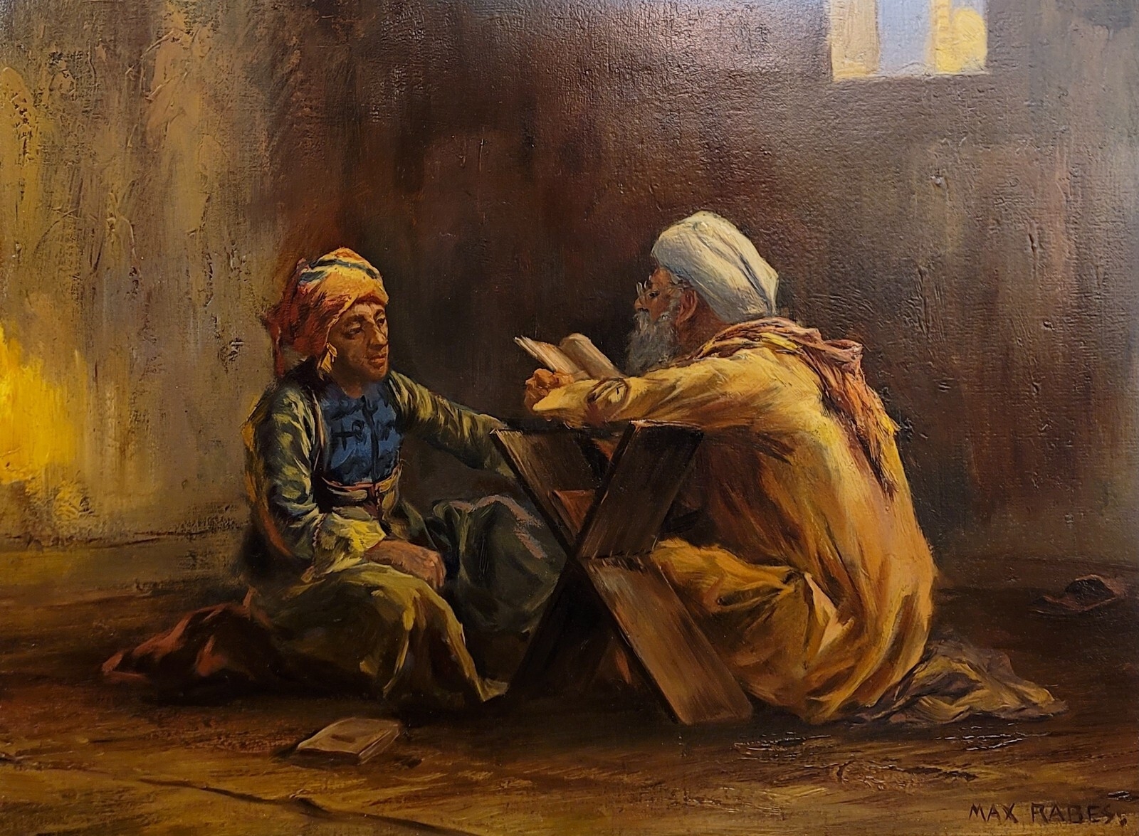 Max Rabes | Old Patriarch reading the Koran to a young man (1890s ...