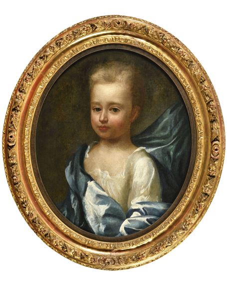 Portrait of a child with blue drapery - Sir Peter Lely