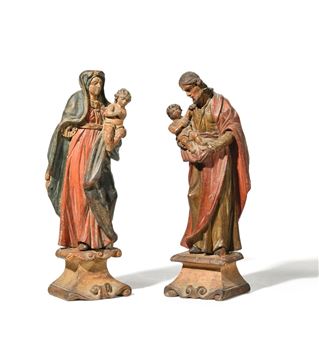 Virgin and Child Saint Joseph Carrying Child - Italian School, 18th Century