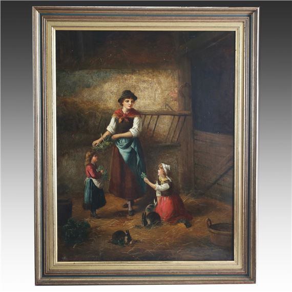 Null Zero | Feeding Rabbits (mid 19th century) | MutualArt