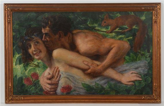 Faun and forest nymph by Alfred Schwarzschild, 1934