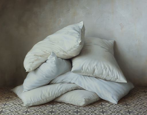 Feeling the Weight of White Feathers: Dana Zaltzman’s Paintings of Pillows