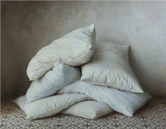 Feeling the Weight of White Feathers: Dana Zaltzman’s Paintings of Pillows