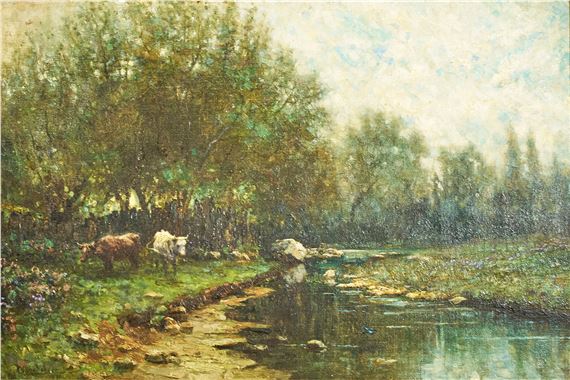 Cattle by Stream - Arthur Wasse