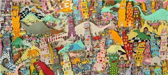 James Rizzi | When the Dinosaurs Return (1993) | MutualArt
