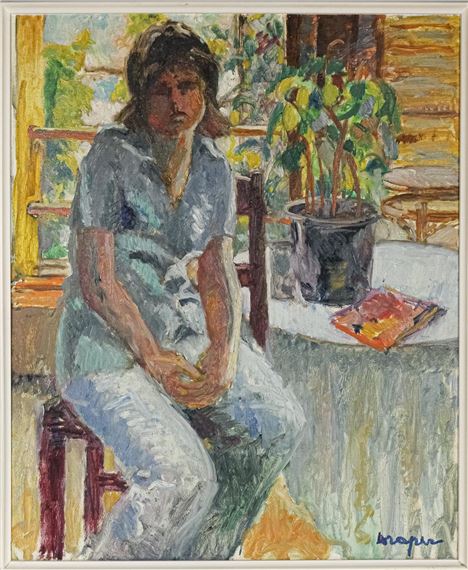 Josep Maria Draper | Joven sentada (1931) | MutualArt