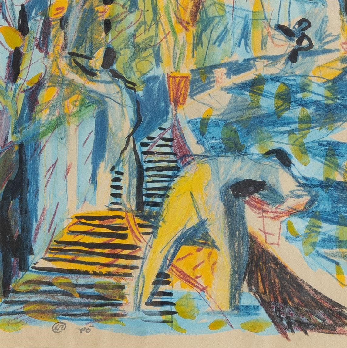 Lennart Rodhe | Figures on a bridge (1946) | MutualArt