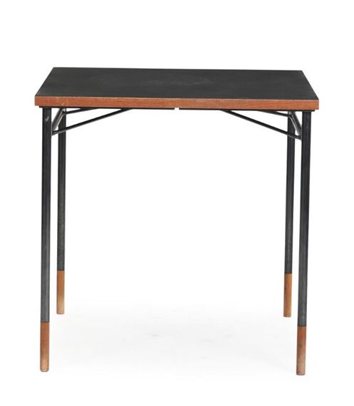 Finn Juhl | Square table with steel frame | MutualArt