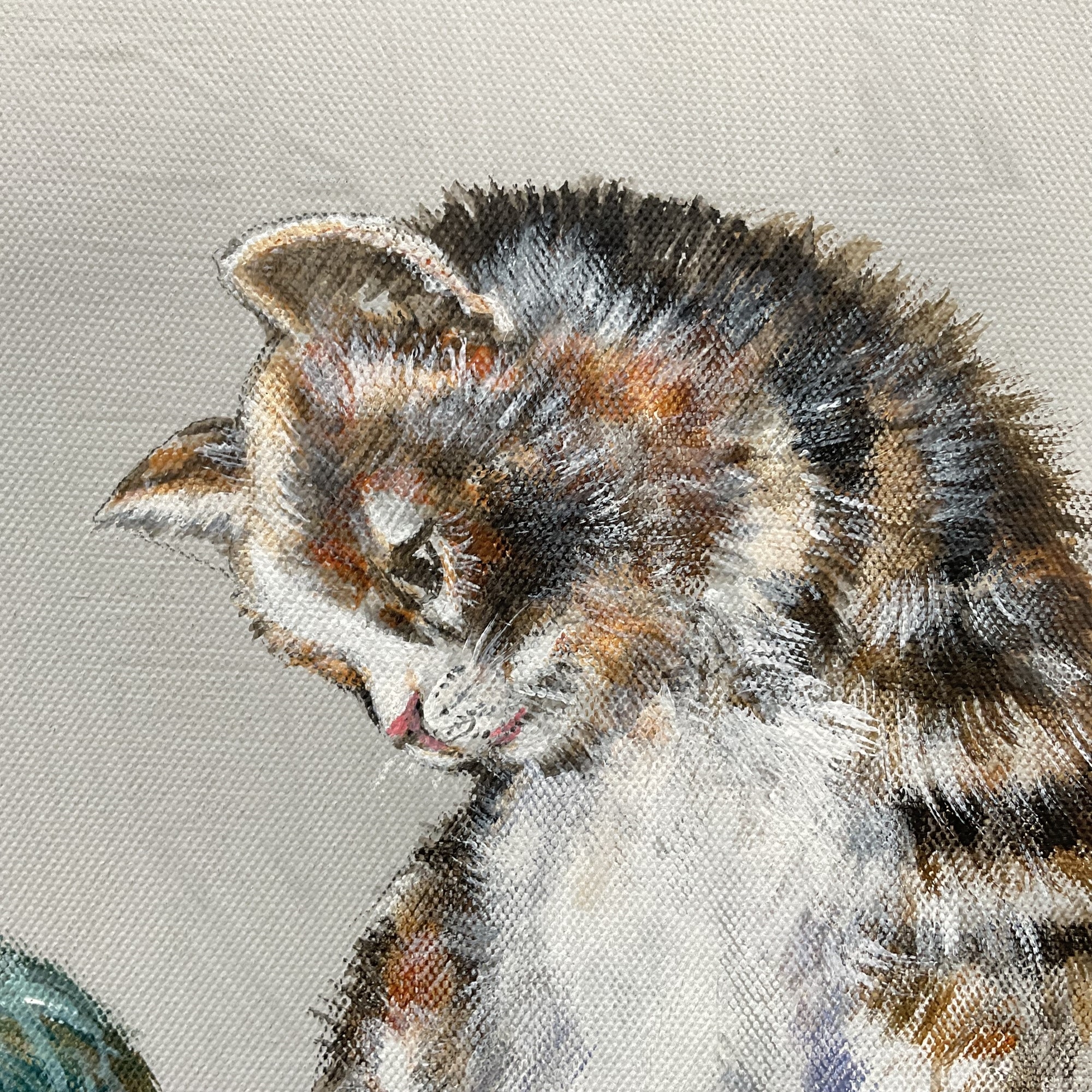 John Ryan | Kitten with a ball of wool | MutualArt