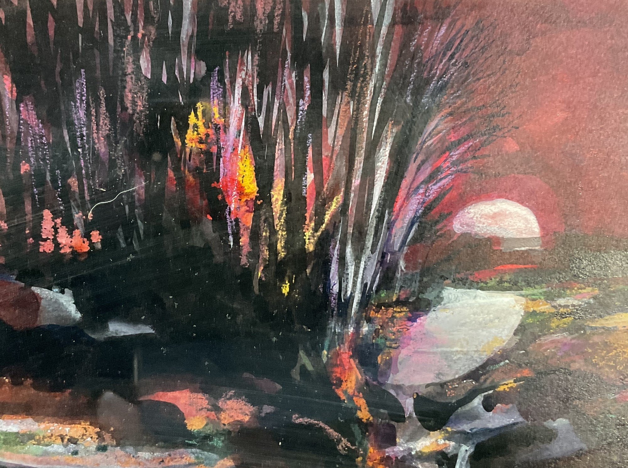 Eric Auld | Red Sky Full Moon Rising | MutualArt