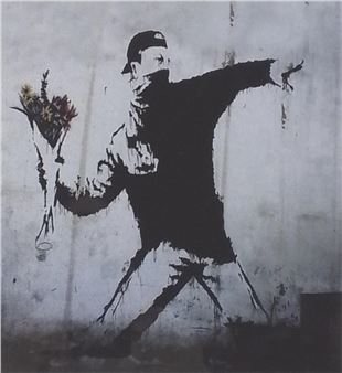 Love Is In The Air" Portfolio Print - Banksy