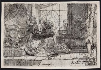 The Virgin and Child with the Cat and Snake - Rembrandt van Rijn