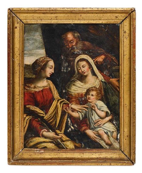 Visit to the Holy Family - Italian School, 18th Century