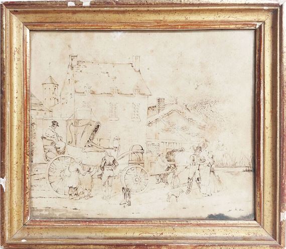 The crew stopping - French School, 19th Century