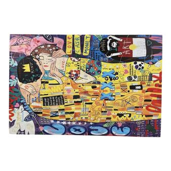 Banksy Art Gustav Klimt Kiss Graffiti canvas print - Banksy