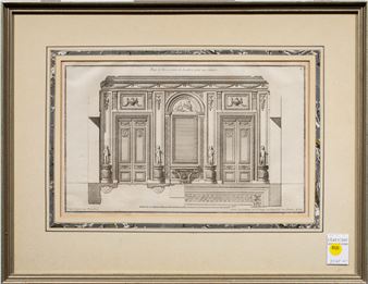 Plan et Decoration de Lambris pour un Cabinet - French School, 19th Century