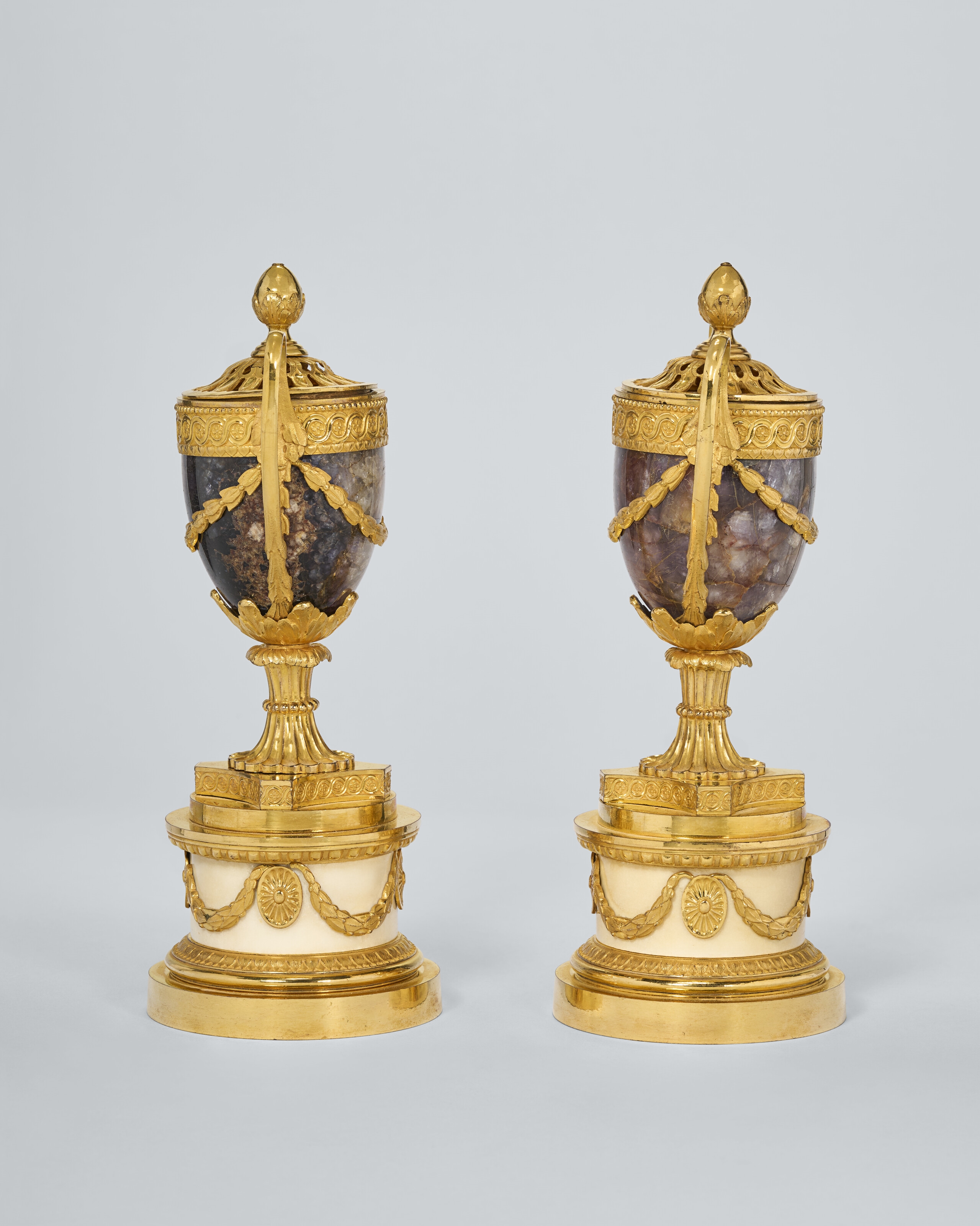 Matthew Boulton | A PAIR OF GEORGE III ORMOLU-MOUNTED BLUE JOHN AND ...