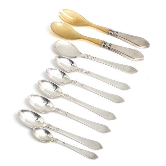 Georg Jensen | Nine parts of silver and sterling silver cutlery (1927 ...