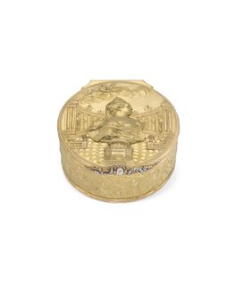 A VERY RARE AND IMPORTANT DIAMOND-SET GOLD RUSSIAN IMPERIAL PRESENTATION BOX