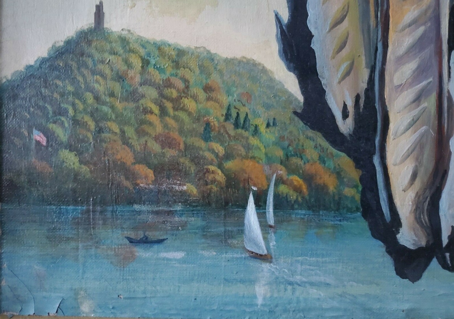 John Sharp | Large Oil on Canvas with Surreal Foreground Falling Wings ...