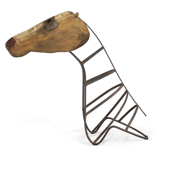 American School, 20th Century | A WOOD AND METAL HORSE HEAD FRAME ...
