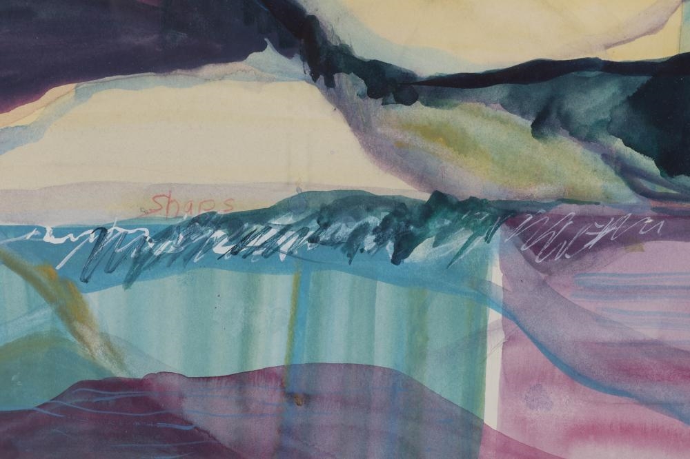 Contemporary School | Contemporary Abstract Landscape Watercolor SIGNED ...