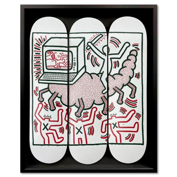 Centipede Skateboard Triptych - Keith Haring