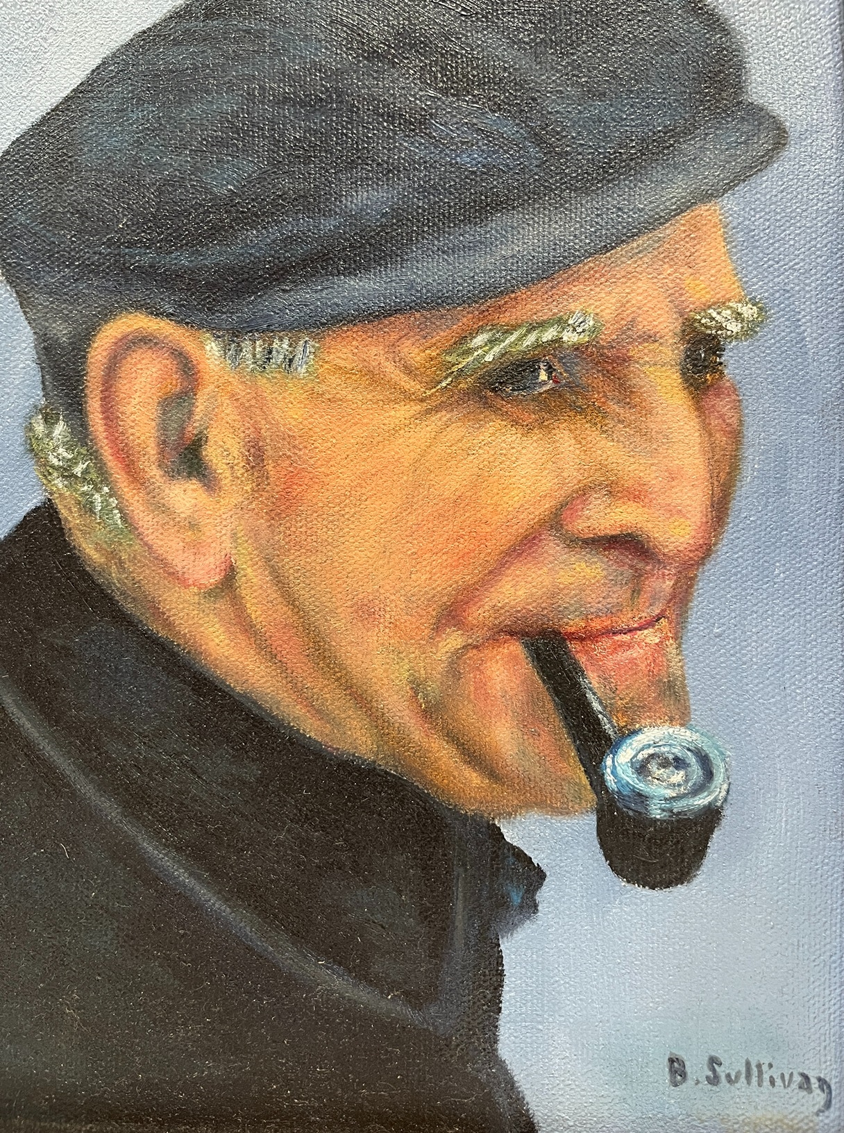 B. Sullivan | Mid Century Portrait of a Man Oil Painting | MutualArt