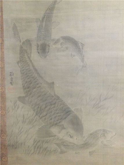 Kuroda Ikuko | Hanging scroll of koi fish | MutualArt