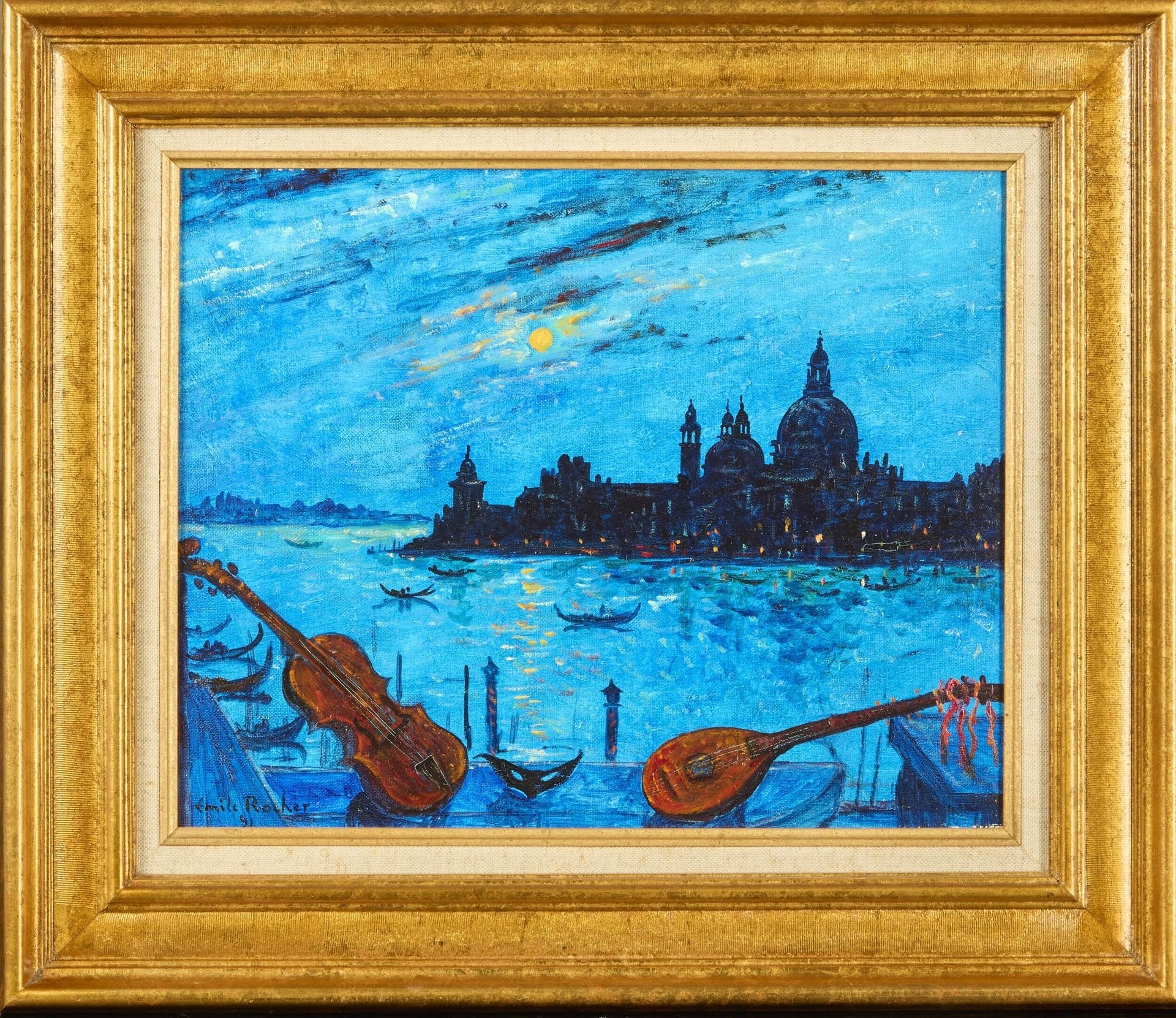 Emile Rocher | Venice by night, Saint Mark's | MutualArt