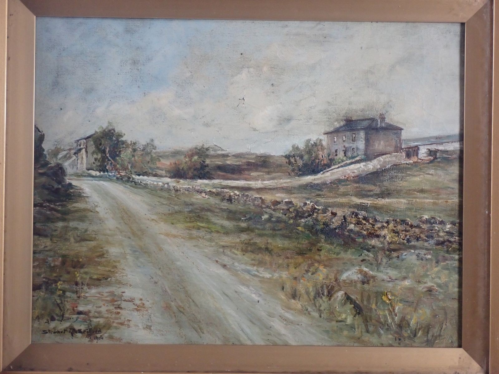 STUART RUTHERFORD | moorland scene with rural cottages (1916) | MutualArt