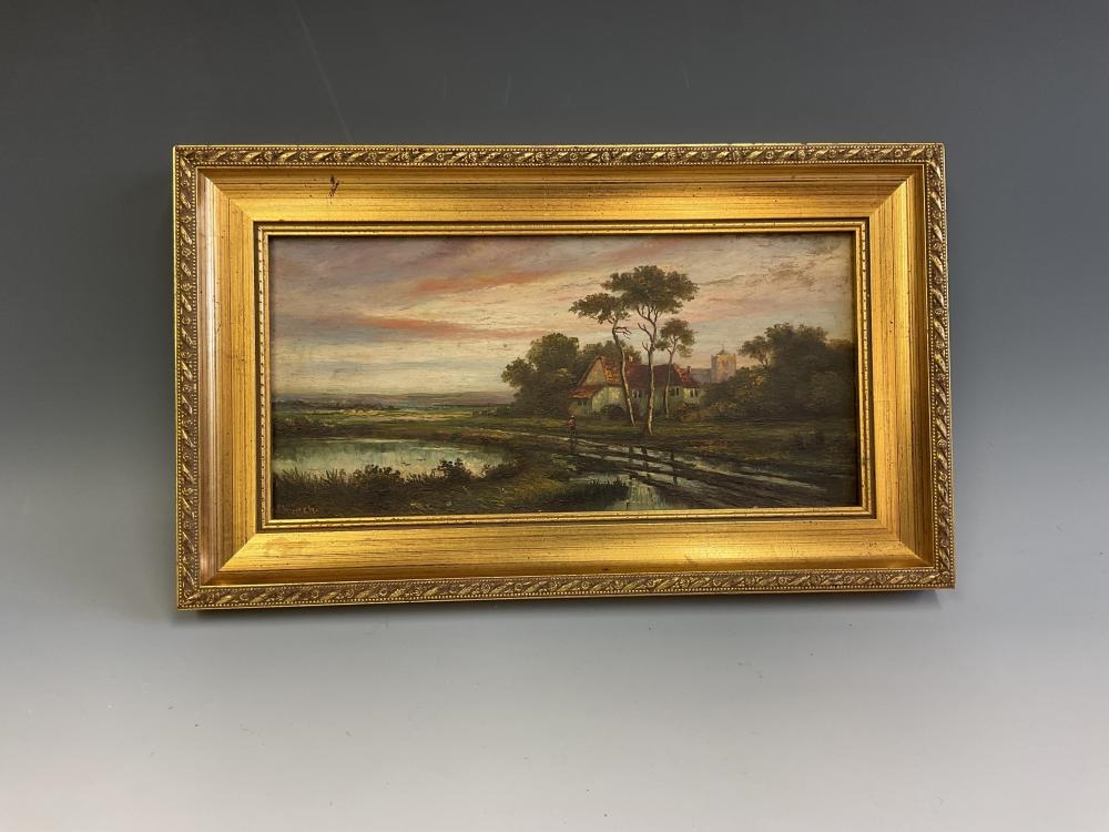 Sara Louise Kilpack | Lone figure before a country cottage and church ...