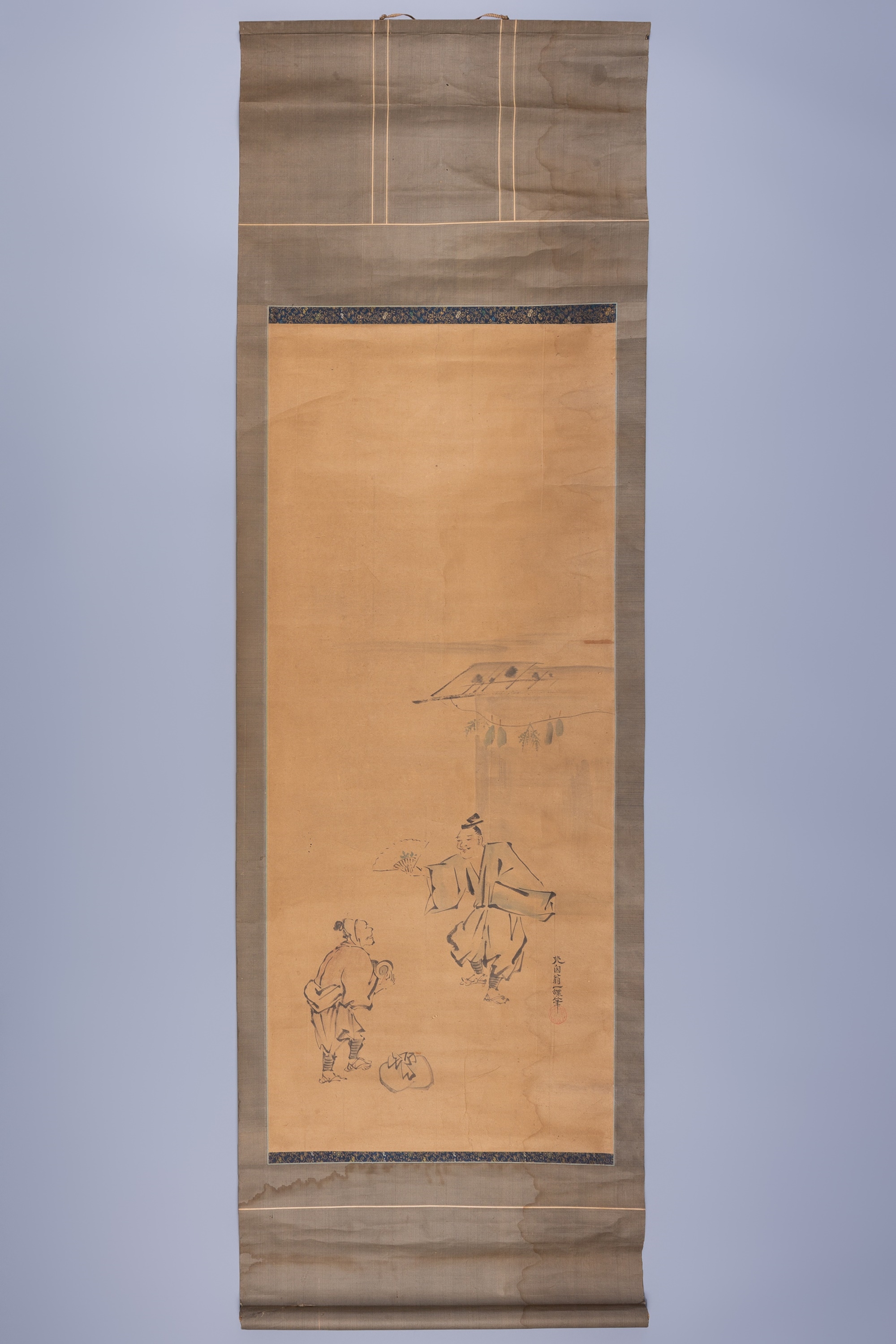 Hanabusa Itchō | A SCROLL PAINTING OF MANZAI PERFORMERS (1900s) | MutualArt