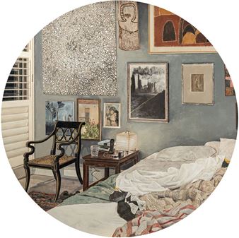 Installation view of John Brack exhibition at National Gallery of Australia.