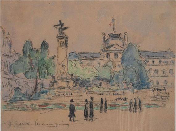 Joseph Victor Roux-Champion | Stroll in the Luxembourg Gardens (1925 ...