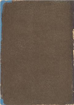 A piece of brown paper with a blue border.