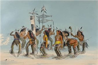 The Snow-Shoe Dance - George Catlin
