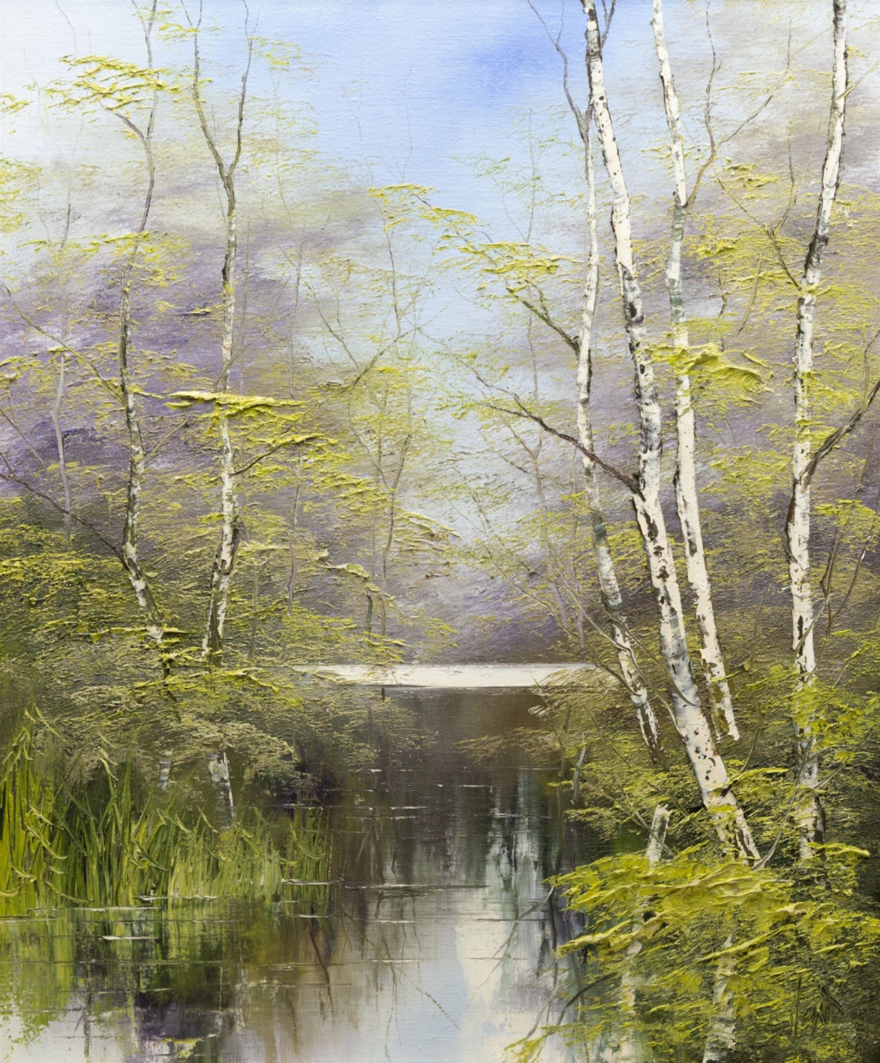 Terry Evans | River Landscape with Silver Birch Trees | MutualArt