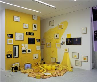 Installation view of Geta Brătescu exhibition at Museum of Contemporary Art Skopje.