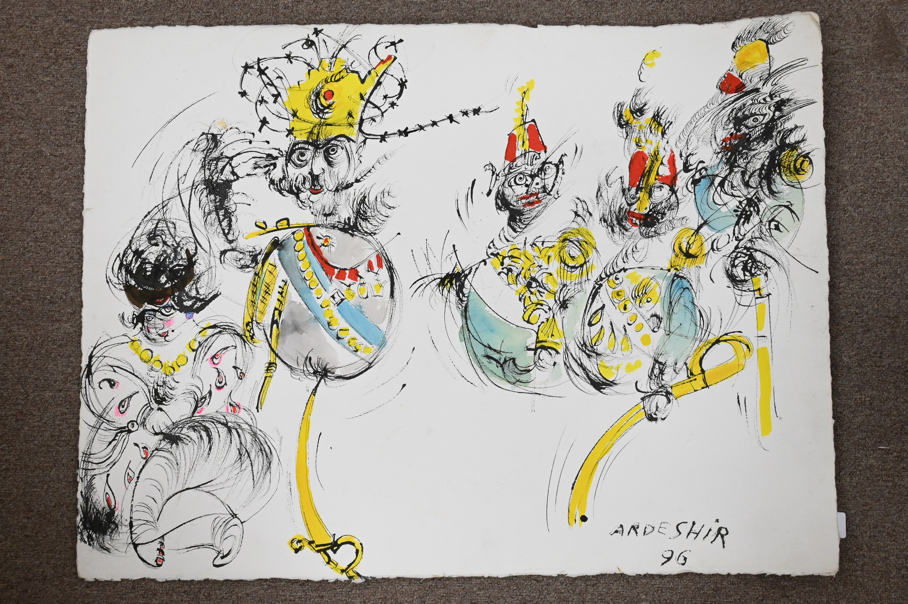 Ardeshir Mohassess | Grotesque King, Queen and Subjects Scene (1996 ...