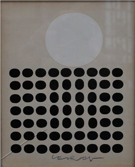 Untitled Black and White Dots - Victor Vasarely