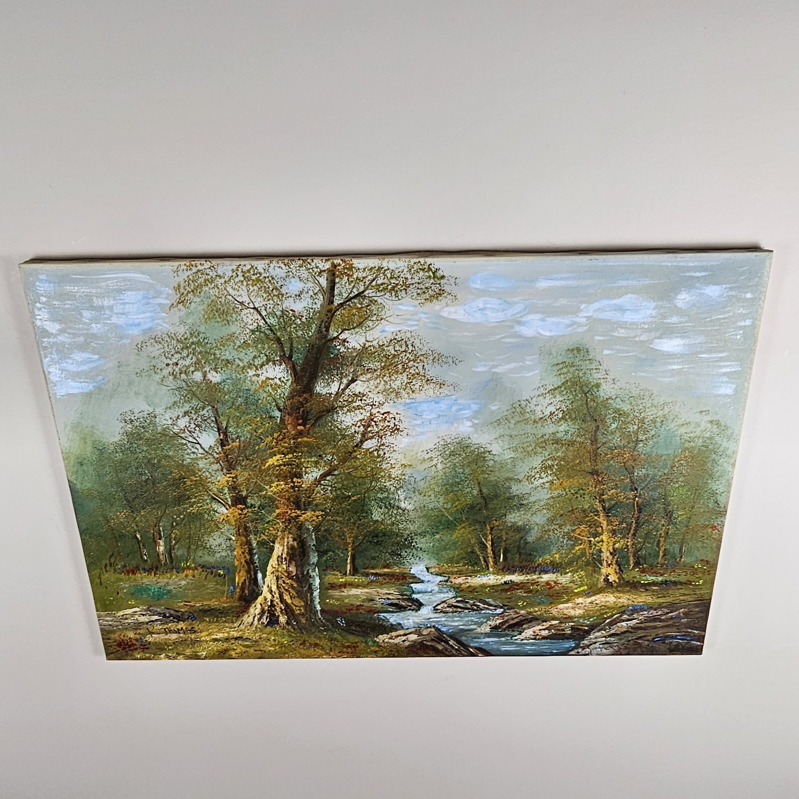 R. Thomas | Large Original Signed R. Thomas Oil Painting 36x24 Vintage ...